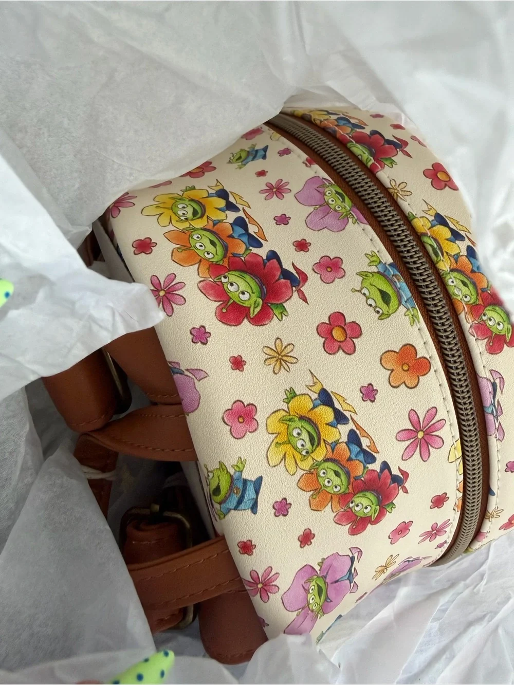 Loungefly Pixar Aliens Floral Mini Backpack - Pastel Floral Print